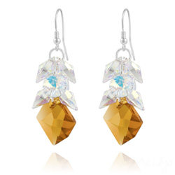 Boucles d'Oreilles en Cristal et Argent Boucles d'Oreilles Cosmic Grapes en Argent et Cristal Light Topaz