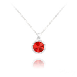 Collier en Cristal et Argent Collier Mini Rivoli 6MM en Argent et Cristal Rouge Light Siam