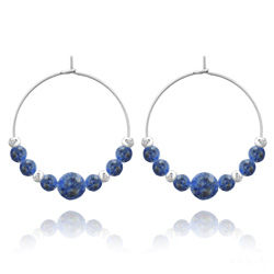 Croles 30mm Esperanza en Acier et Pierres Naturelles Facettes - Lapis Lazuli