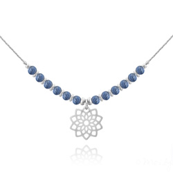 Collier Ras de Cou Flora en Acier et Pierre Naturelle 4mm - Sodalite