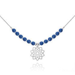 Collier en Pierre Naturelle Collier Ras de Cou Flora en Acier et Pierre Naturelle 4mm - Lapis Lazuli