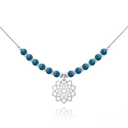 Collier Ras de Cou Flora en Acier et Pierre Naturelle 4mm - Apatite