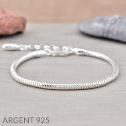 Bracelet Maille Serpent 3mm rglable en Argent 925