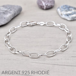 Bracelet en Argent Rhodi 20cm rglable pour Charms