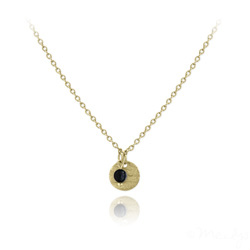 Collier Jenna Minimaliste en Acier Dor et Pierre Naturelle 4mm - Onyx