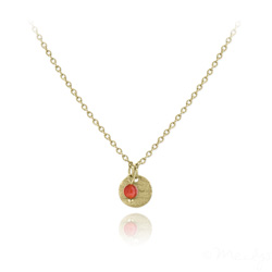 Collier Jenna Minimaliste en Acier Dor et Pierre Naturelle 4mm - Agate Rouge