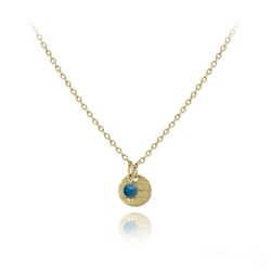 Collier Jenna Minimaliste en Acier Dor et Pierre Naturelle 4mm - Apatite