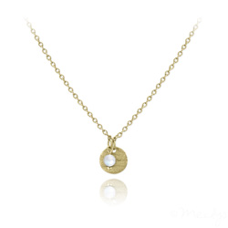 Collier Jenna Minimaliste en Acier Dor et Pierre Naturelle 4mm - Pierre de Lune