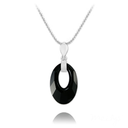 Collier Helios en Argent et Cristal Noir